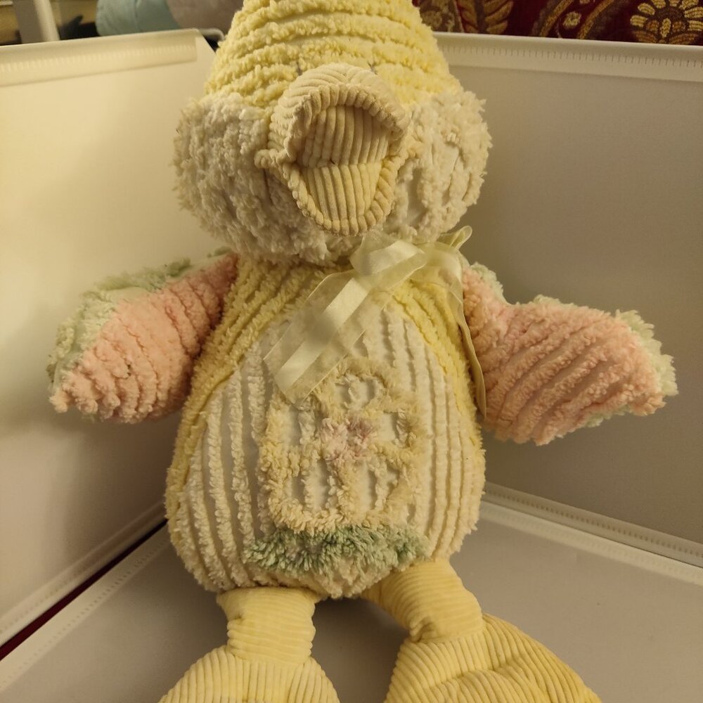 Chenille Animals Plush Duck 16 inches Pastels Stuffed Decor By CWC